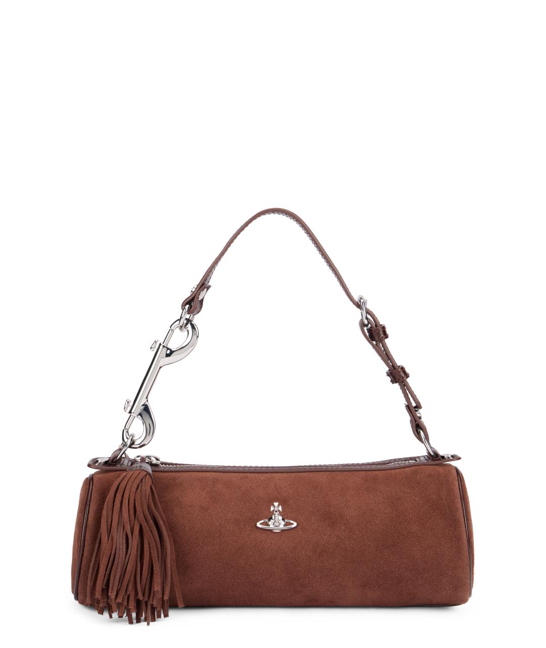 VIVIENNE WESTWOOD Коричневая замшевая сумка с короткими ручками, фото 1