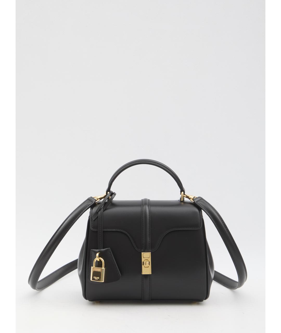 CELINE Черная кожаная сумка тоут, фото 6