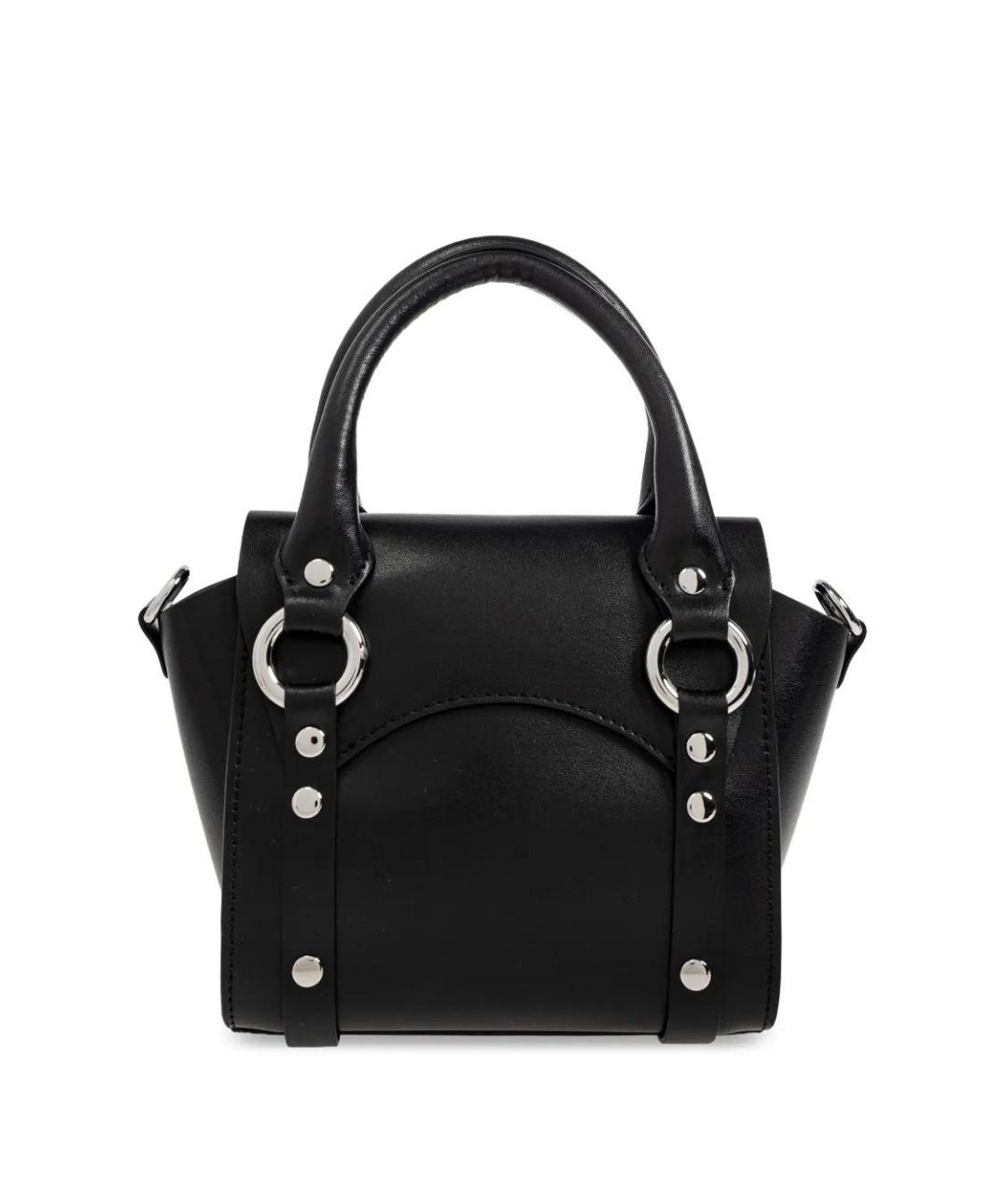 VIVIENNE WESTWOOD Черная кожаная сумка с короткими ручками, фото 3