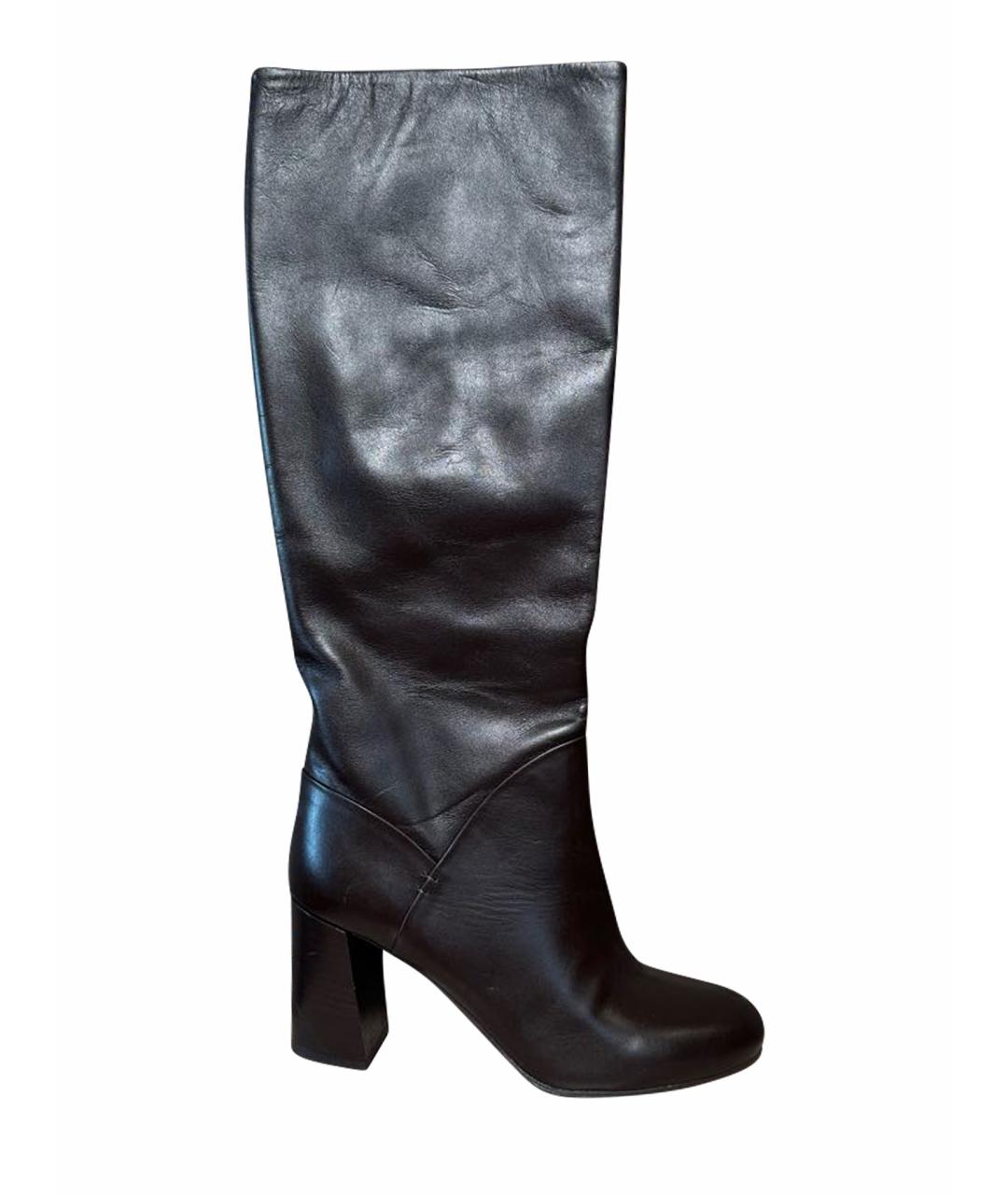 PATRIZIA PEPE Коричневые кожаные сапоги, фото 1