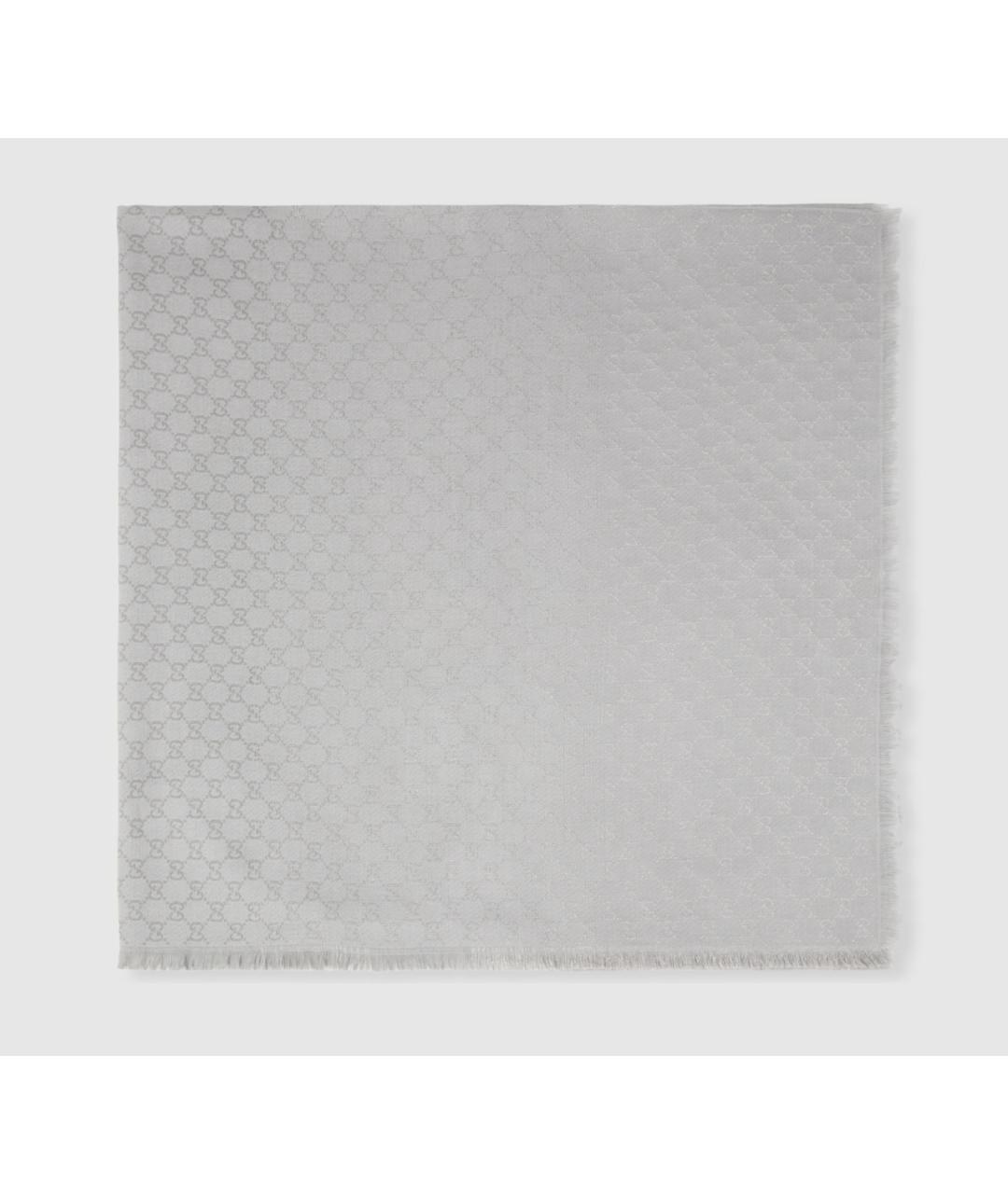 GUCCI Серый шерстяной платок, фото 2