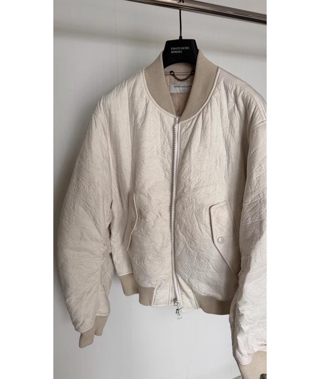 DRIES VAN NOTEN Белая кожаная куртка, фото 2