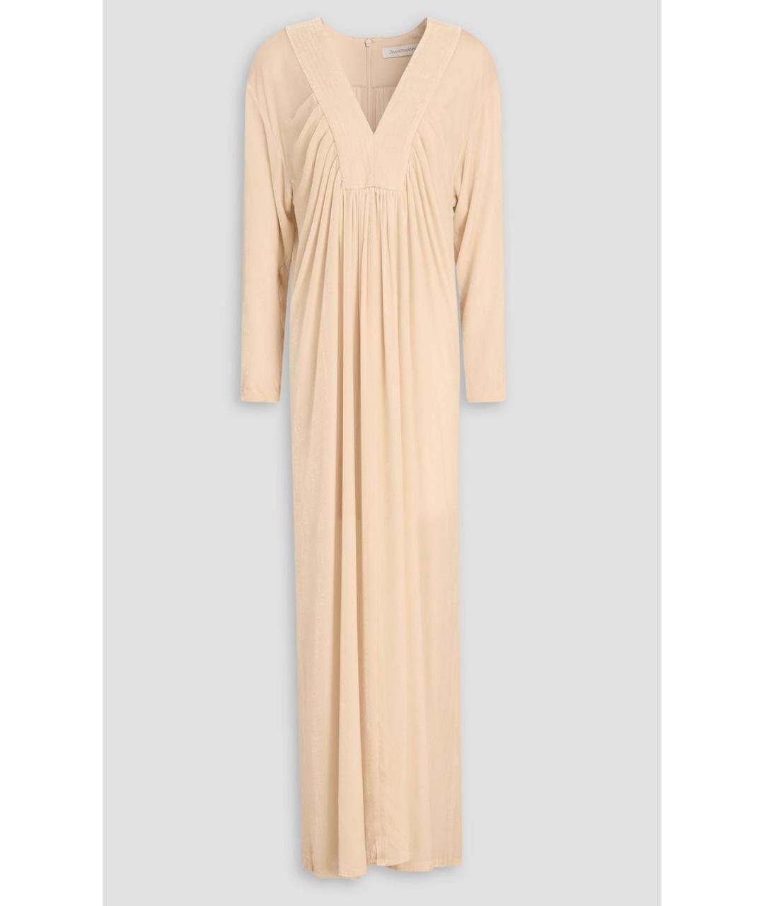 ZIMMERMANN Бежевое вискозное коктейльное платье, фото 5