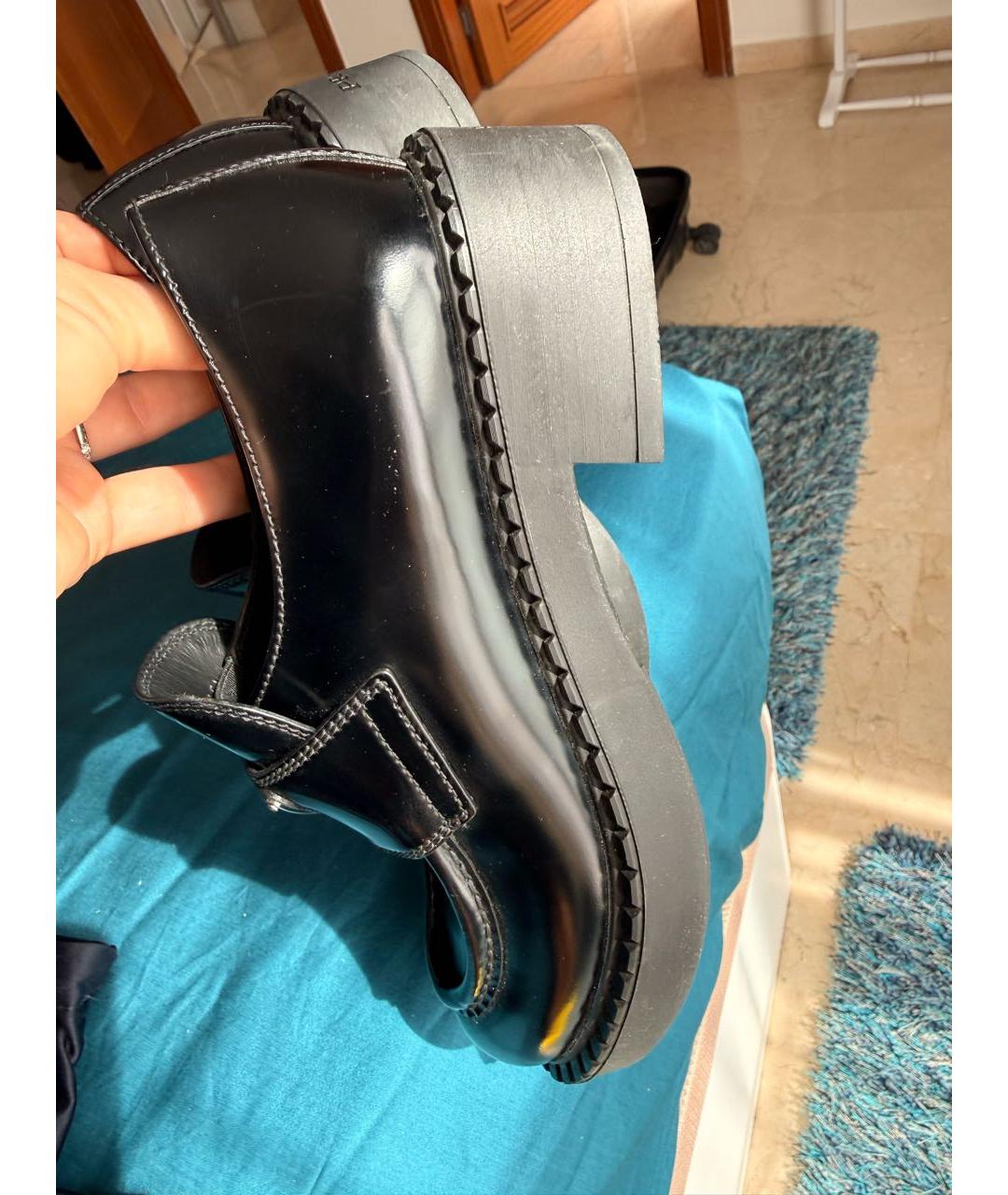 PRADA Черные кожаные лоферы, фото 7