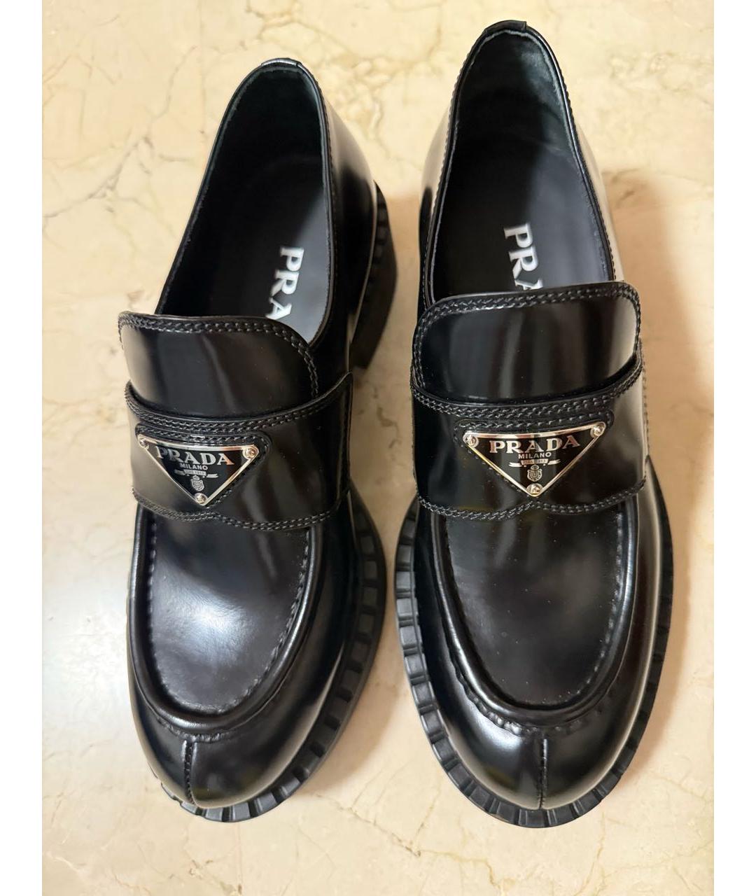 PRADA Черные кожаные лоферы, фото 3