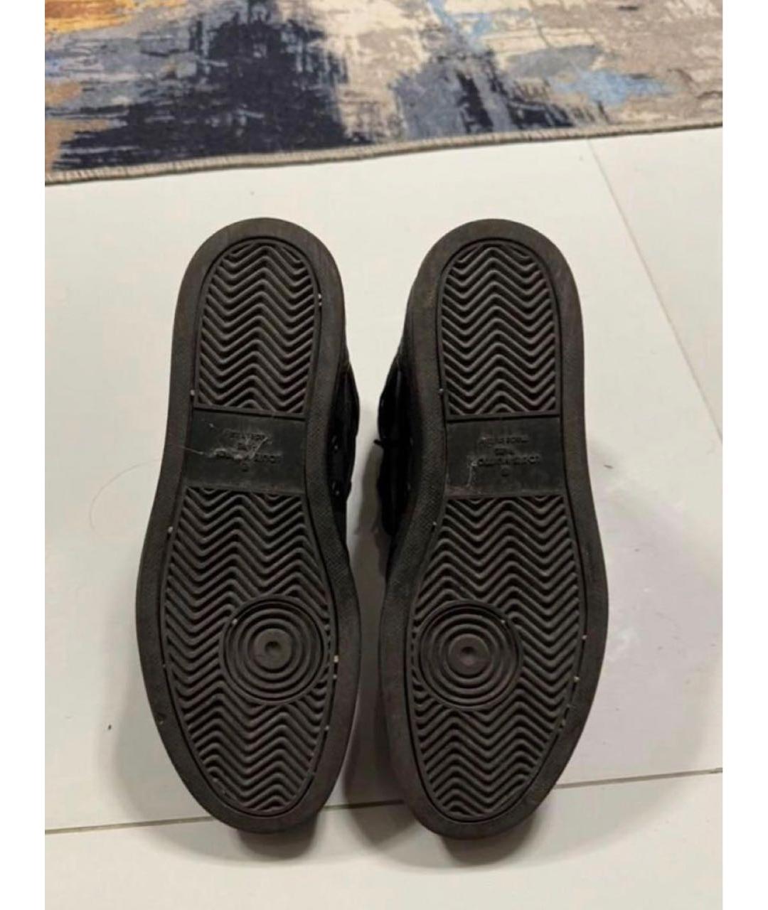 LOUIS VUITTON Черные кожаные высокие кроссовки / кеды, фото 3