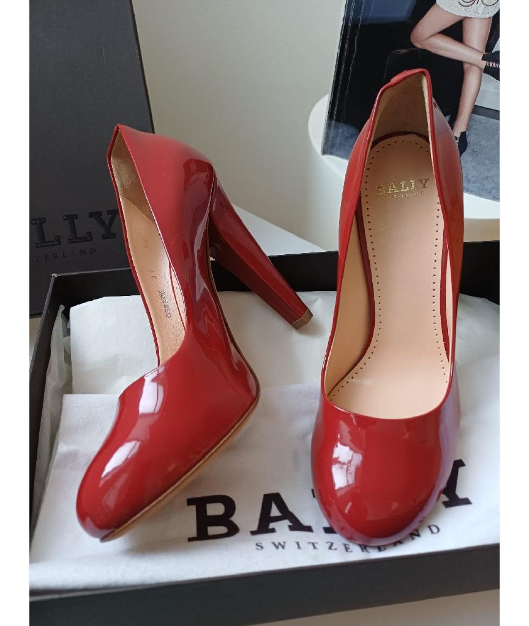 BALLY Красные кожаные туфли, фото 4