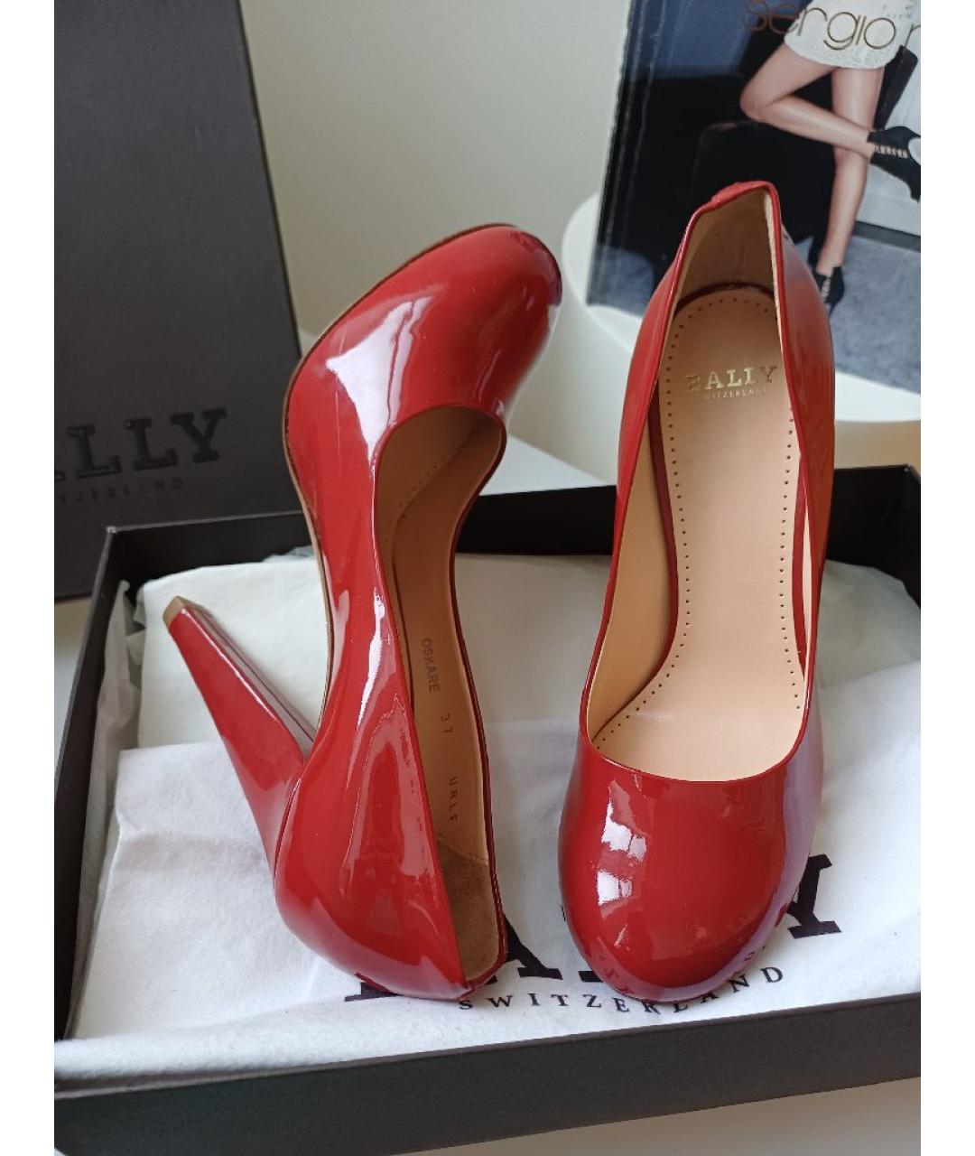 BALLY Красные кожаные туфли, фото 5
