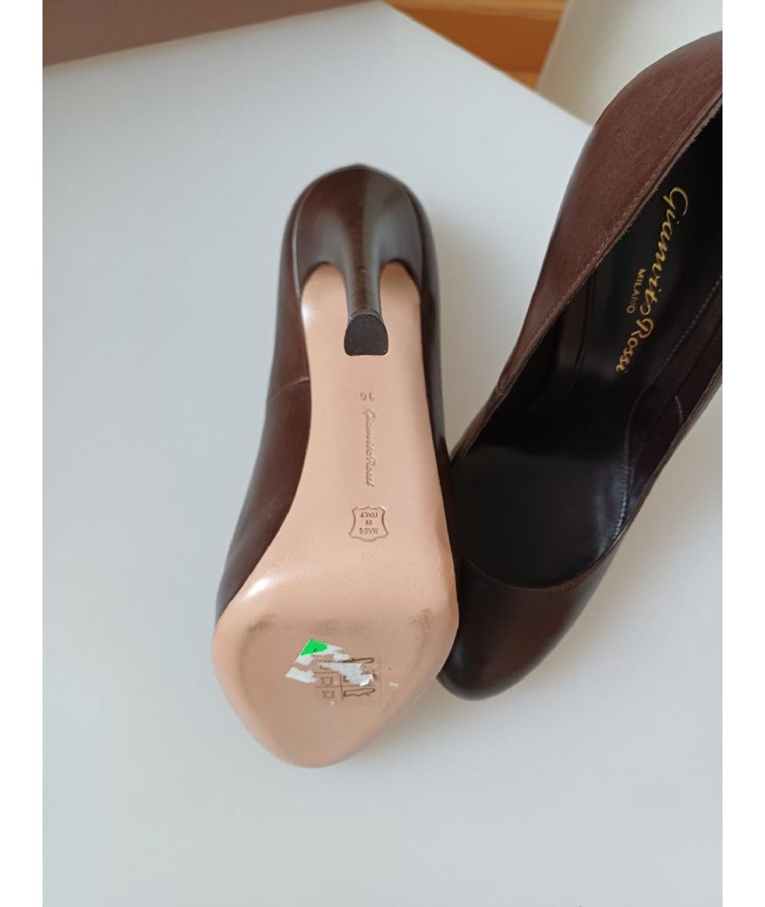 GIANVITO ROSSI Коричневые кожаные туфли, фото 9