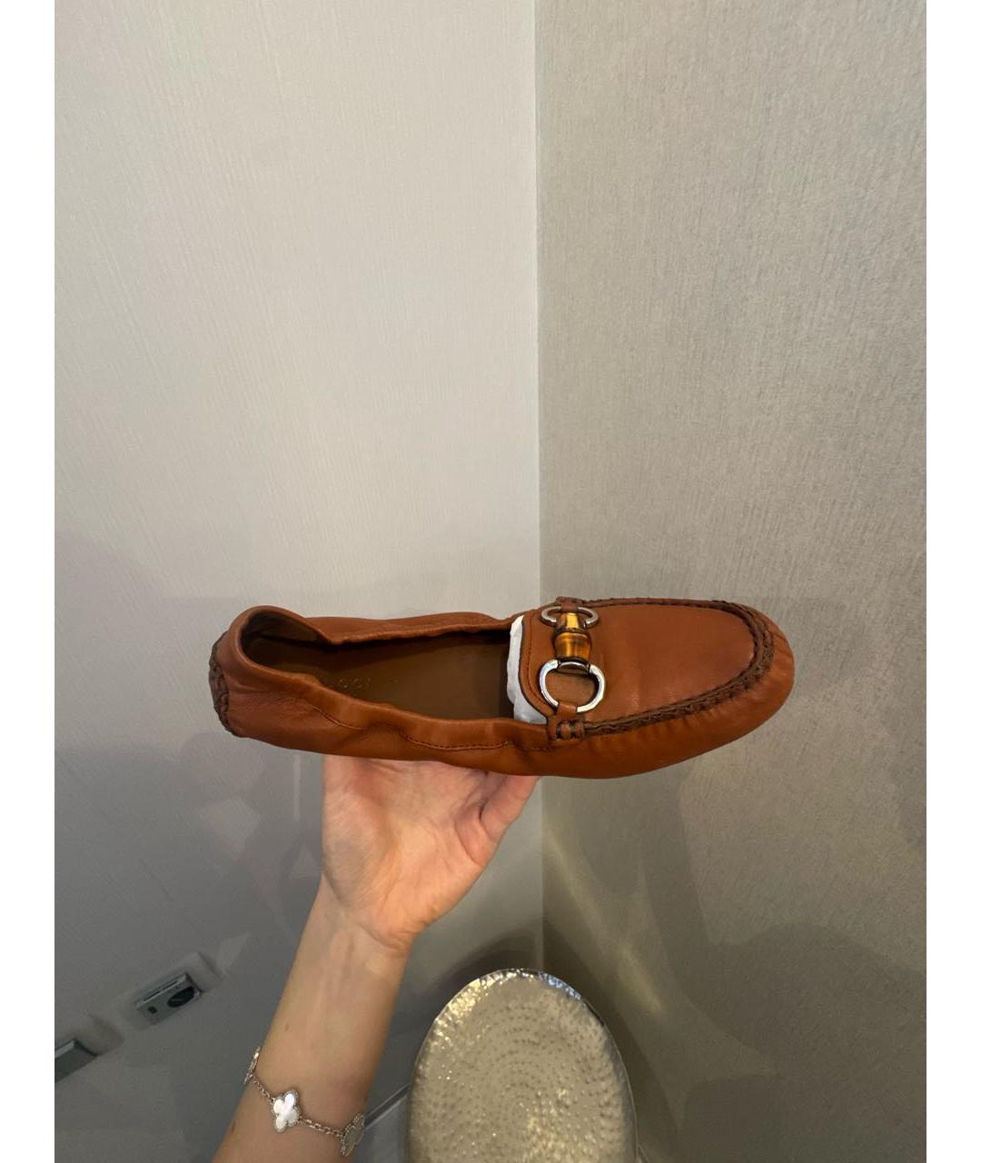 GUCCI Коричневые кожаные мокасины, фото 6