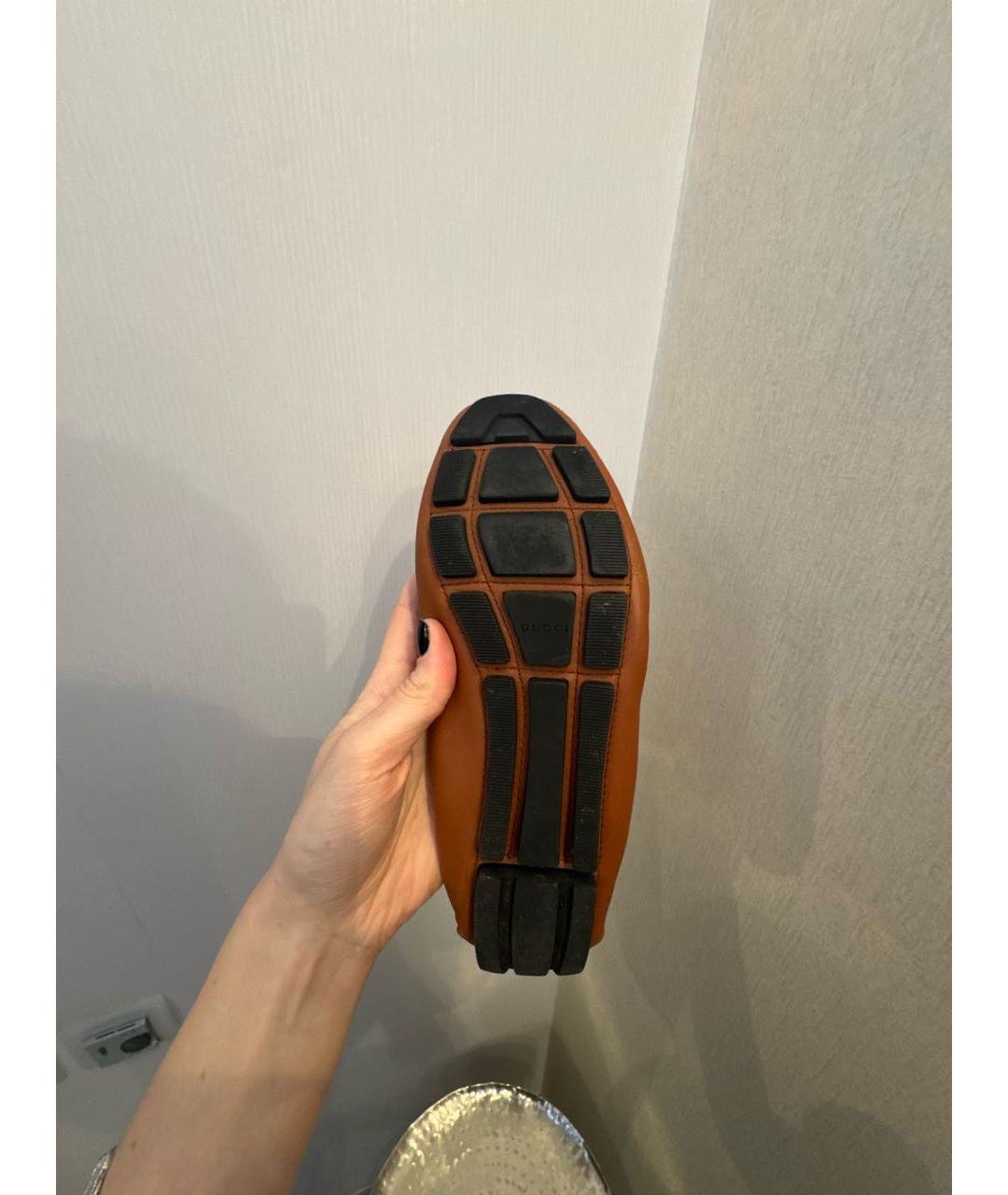 GUCCI Коричневые кожаные мокасины, фото 5