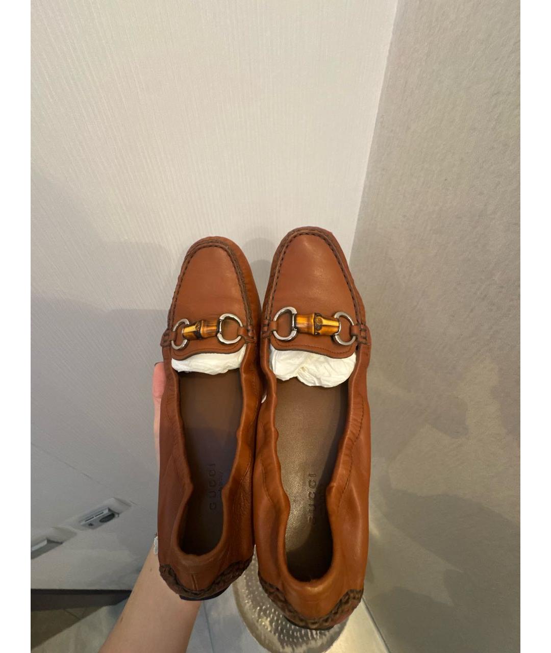 GUCCI Коричневые кожаные мокасины, фото 3