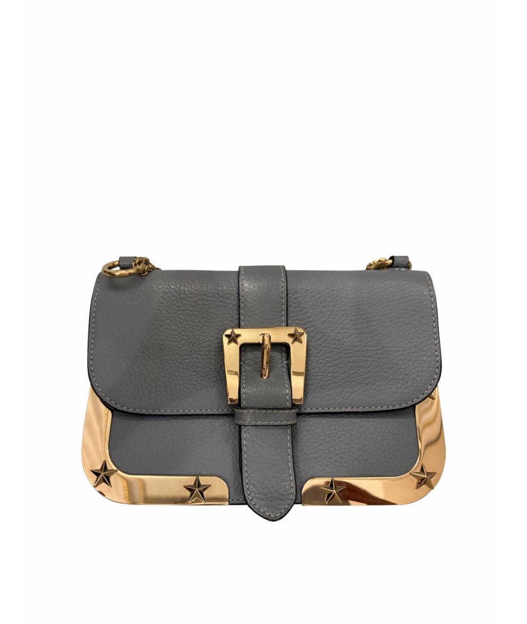 RED VALENTINO Голубая кожаная сумка с короткими ручками, фото 1