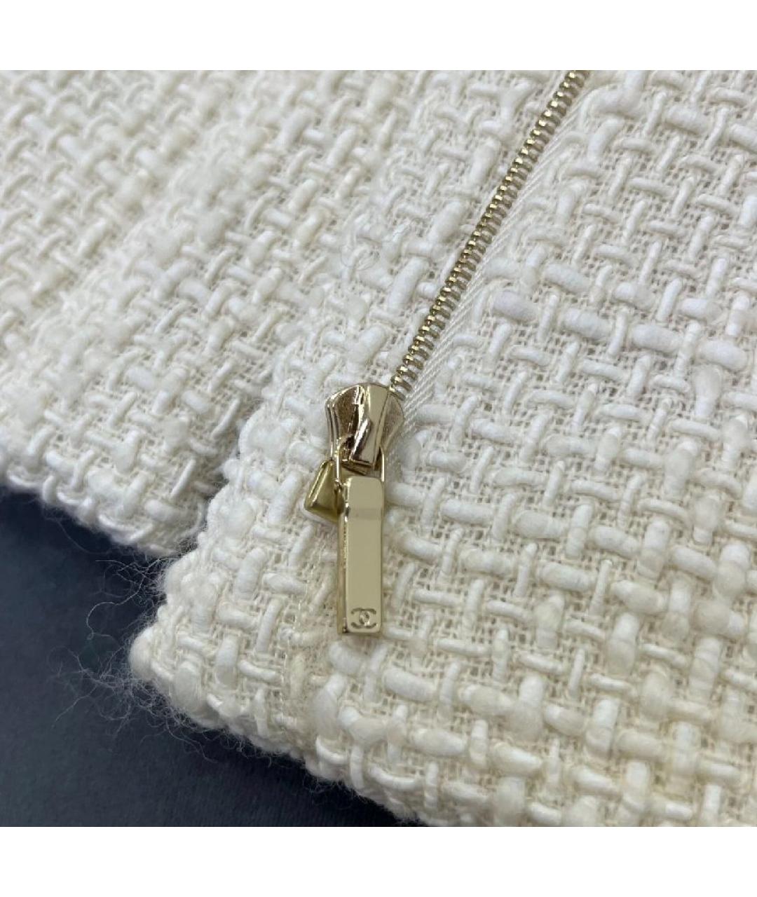 CHANEL Белый твидовый жакет/пиджак, фото 6