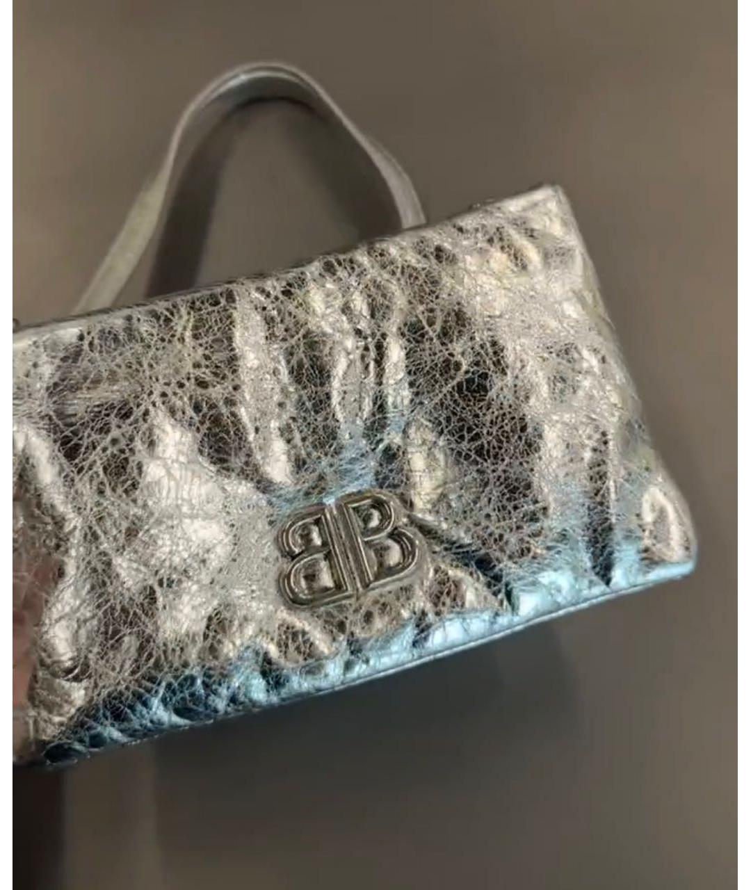 BALENCIAGA Серебряная кожаная сумка через плечо, фото 2