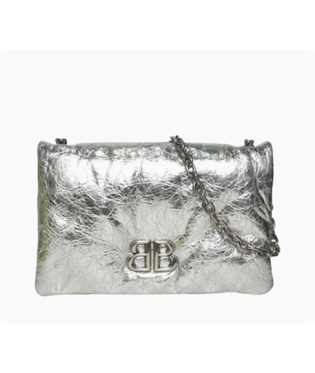 BALENCIAGA Серебряная кожаная сумка через плечо, фото 3