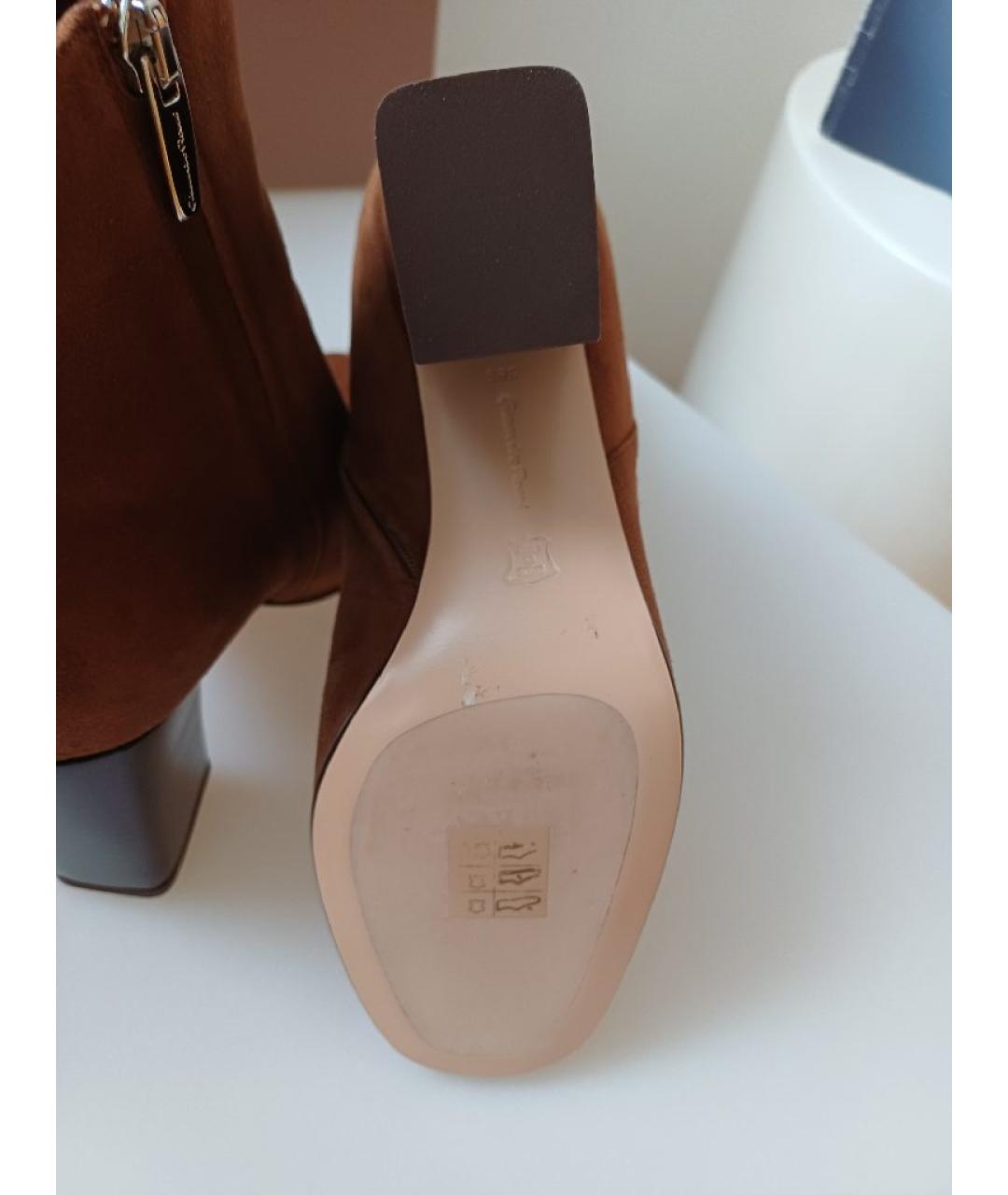GIANVITO ROSSI Коричневые замшевые ботильоны, фото 9