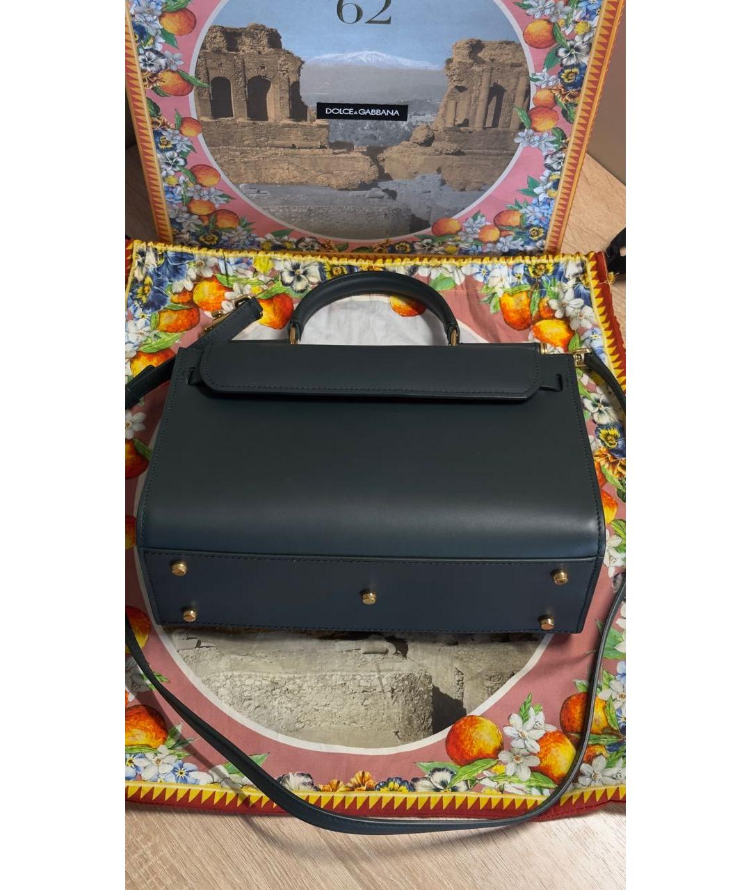 DOLCE&GABBANA Зеленая кожаная сумка через плечо, фото 3