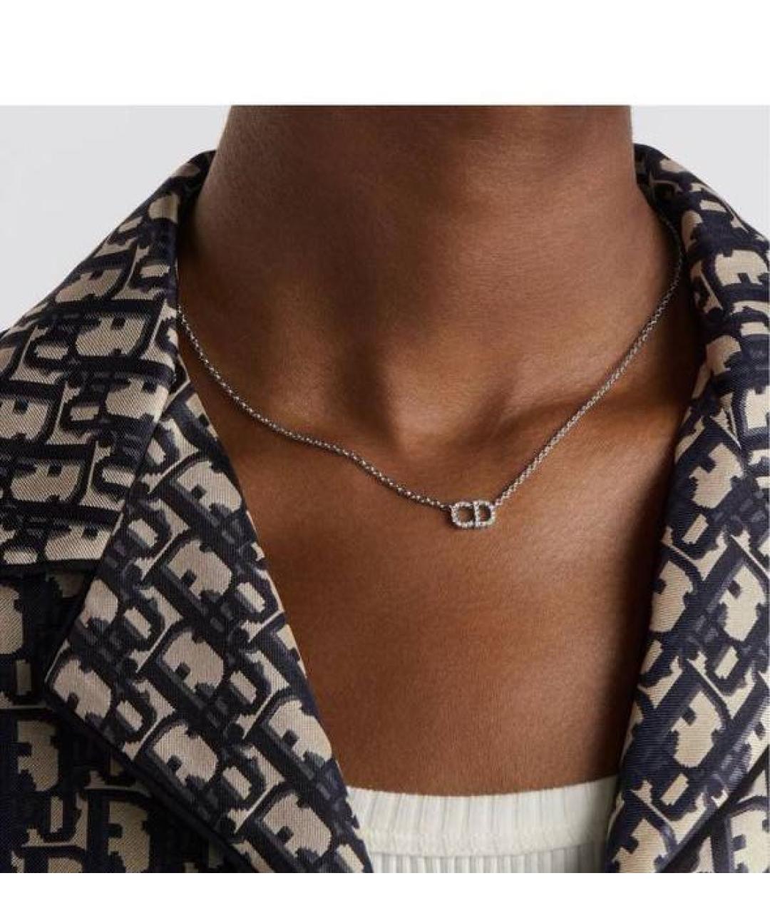 CHRISTIAN DIOR Серебряное металлическое колье, фото 5