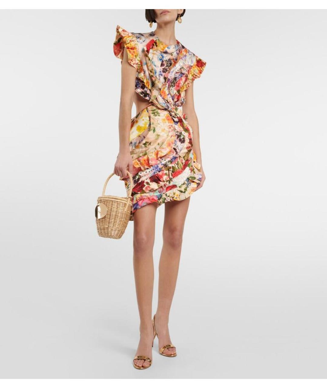 ZIMMERMANN Мульти льняное коктейльное платье, фото 5