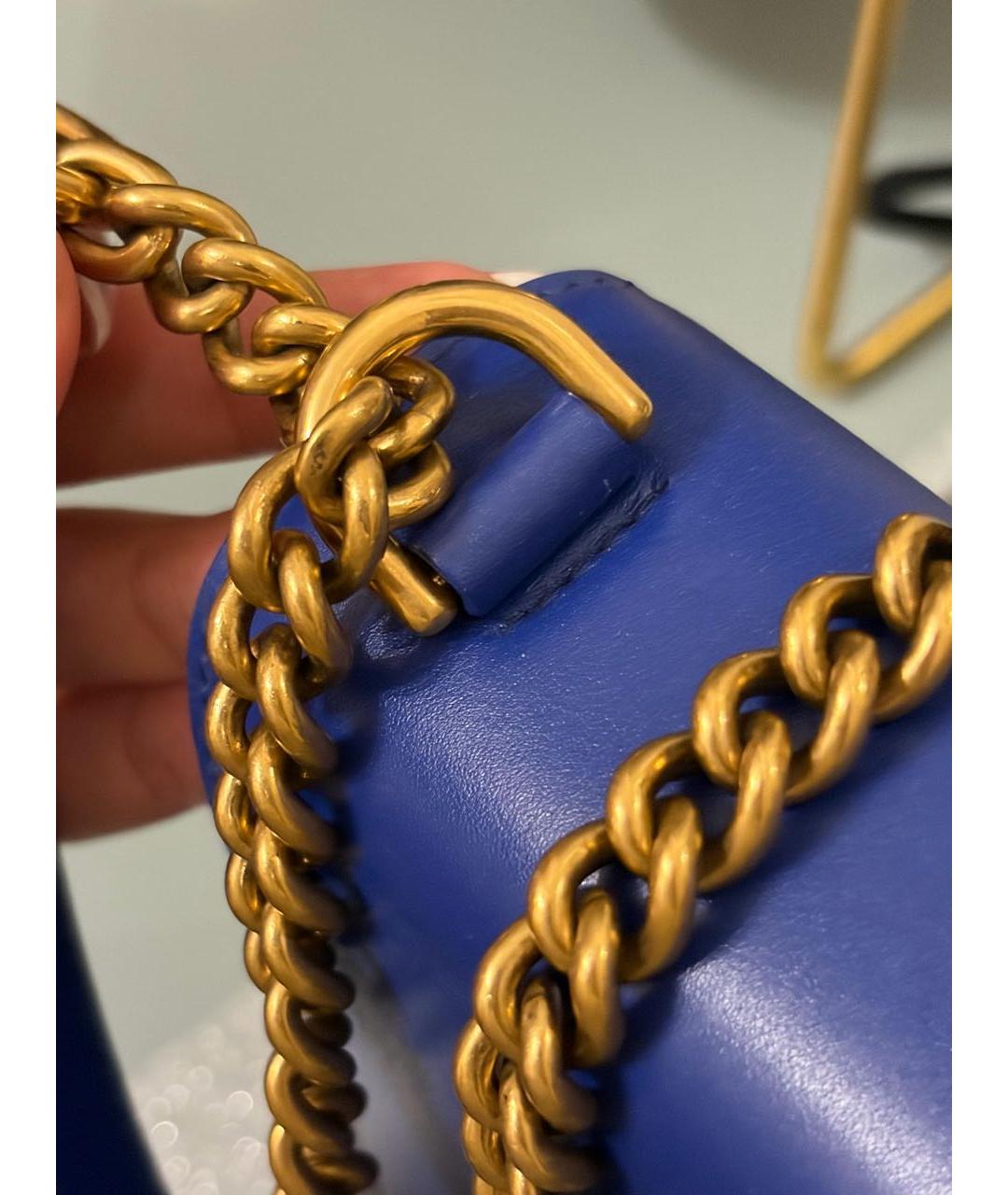 BALENCIAGA Синяя кожаная сумка через плечо, фото 4