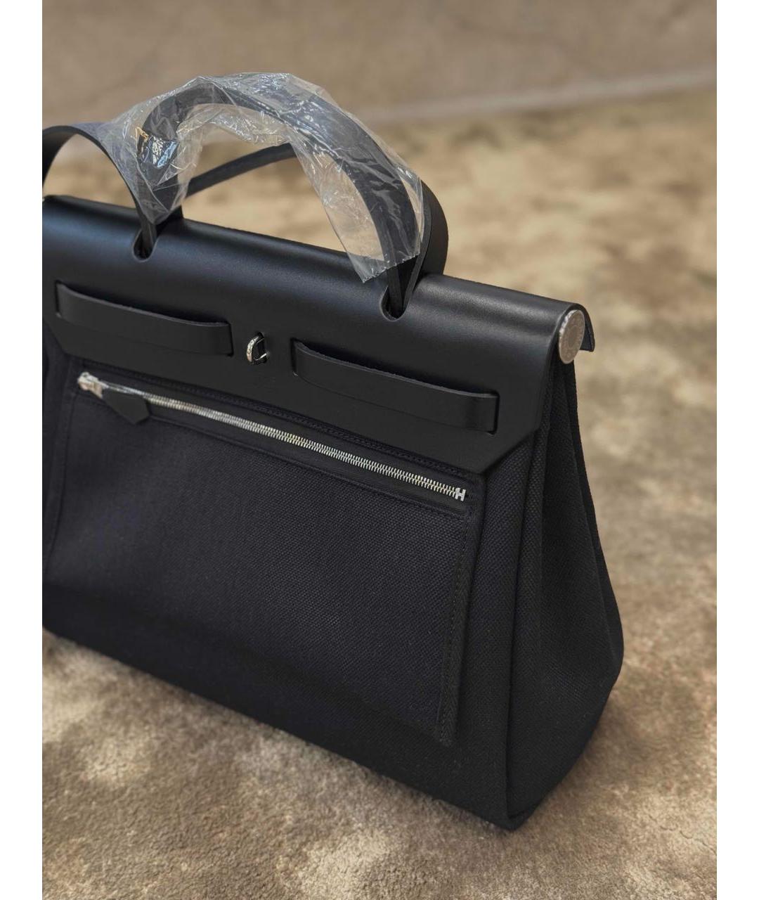 HERMES Черная тканевая сумка через плечо, фото 3