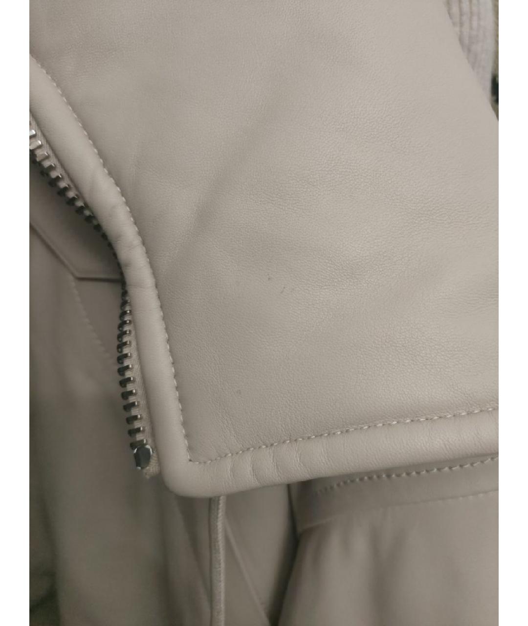 THE ATTICO Бежевая кожаная куртка, фото 7