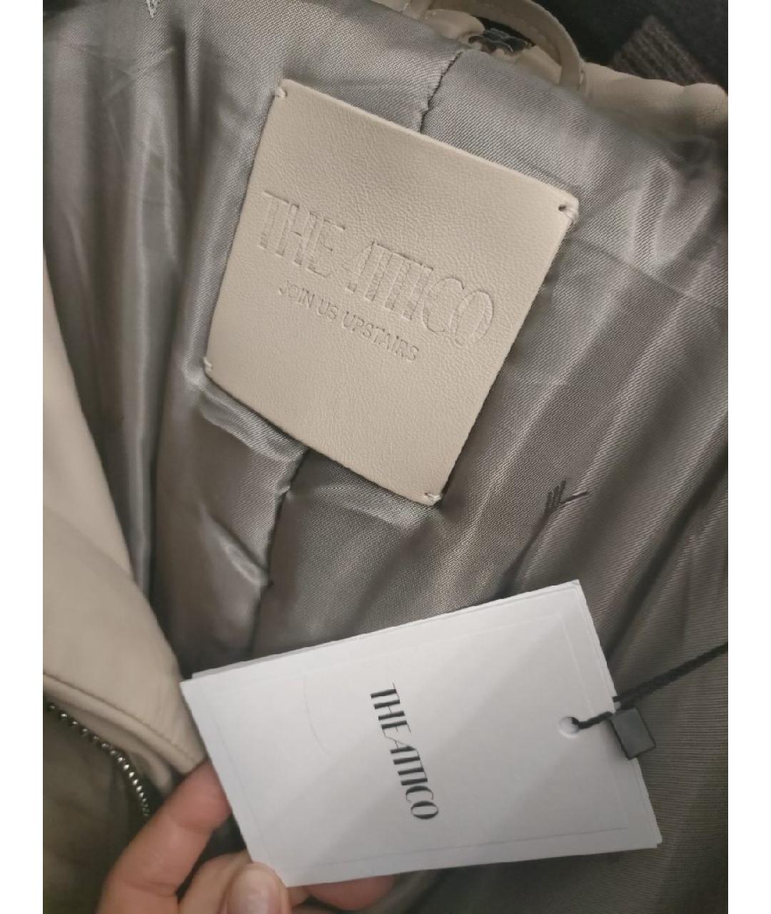 THE ATTICO Бежевая кожаная куртка, фото 3