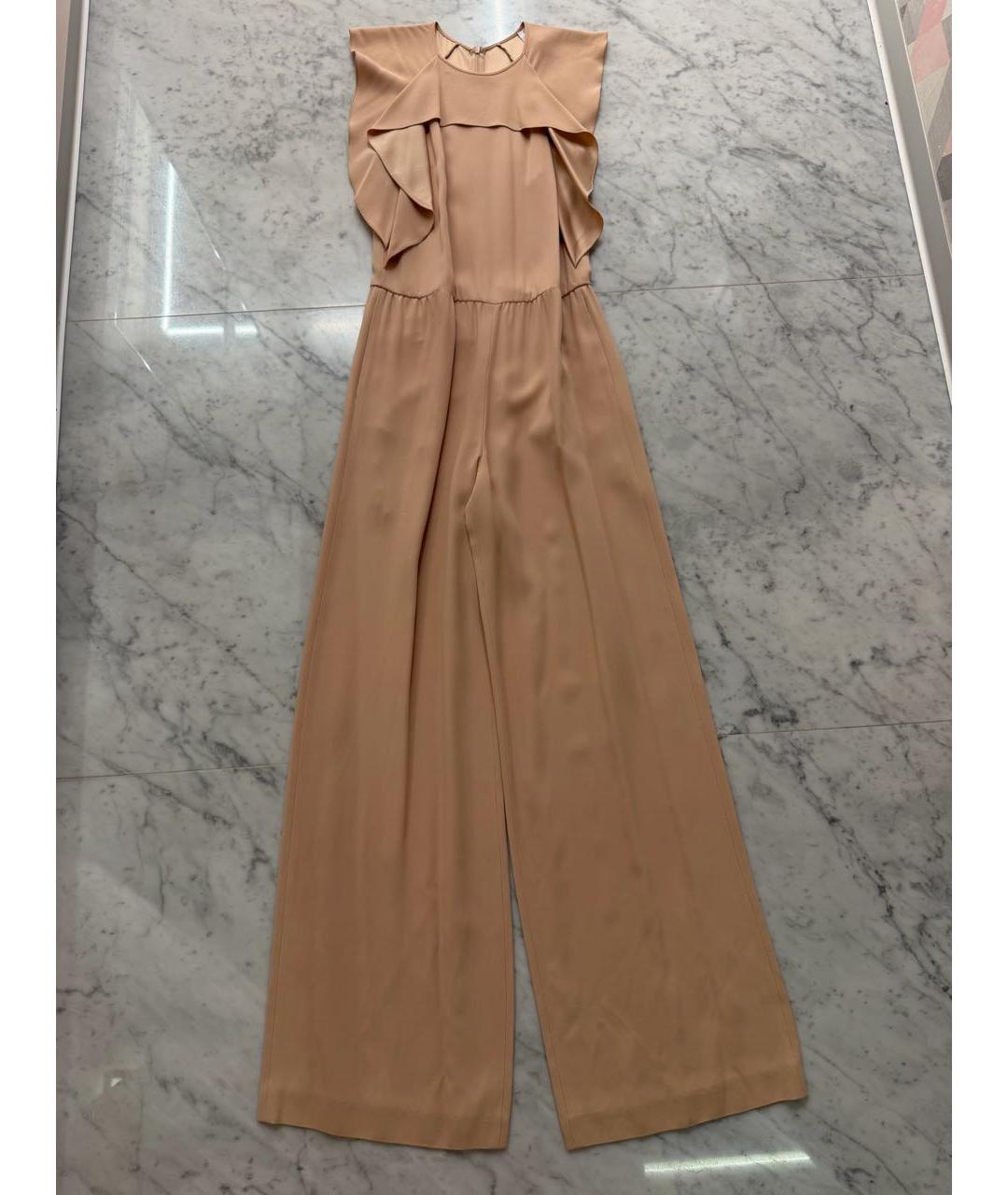 RED VALENTINO Бежевый синтетический комбинезон, фото 2