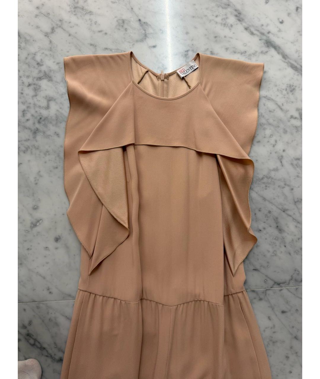 RED VALENTINO Бежевый синтетический комбинезон, фото 3