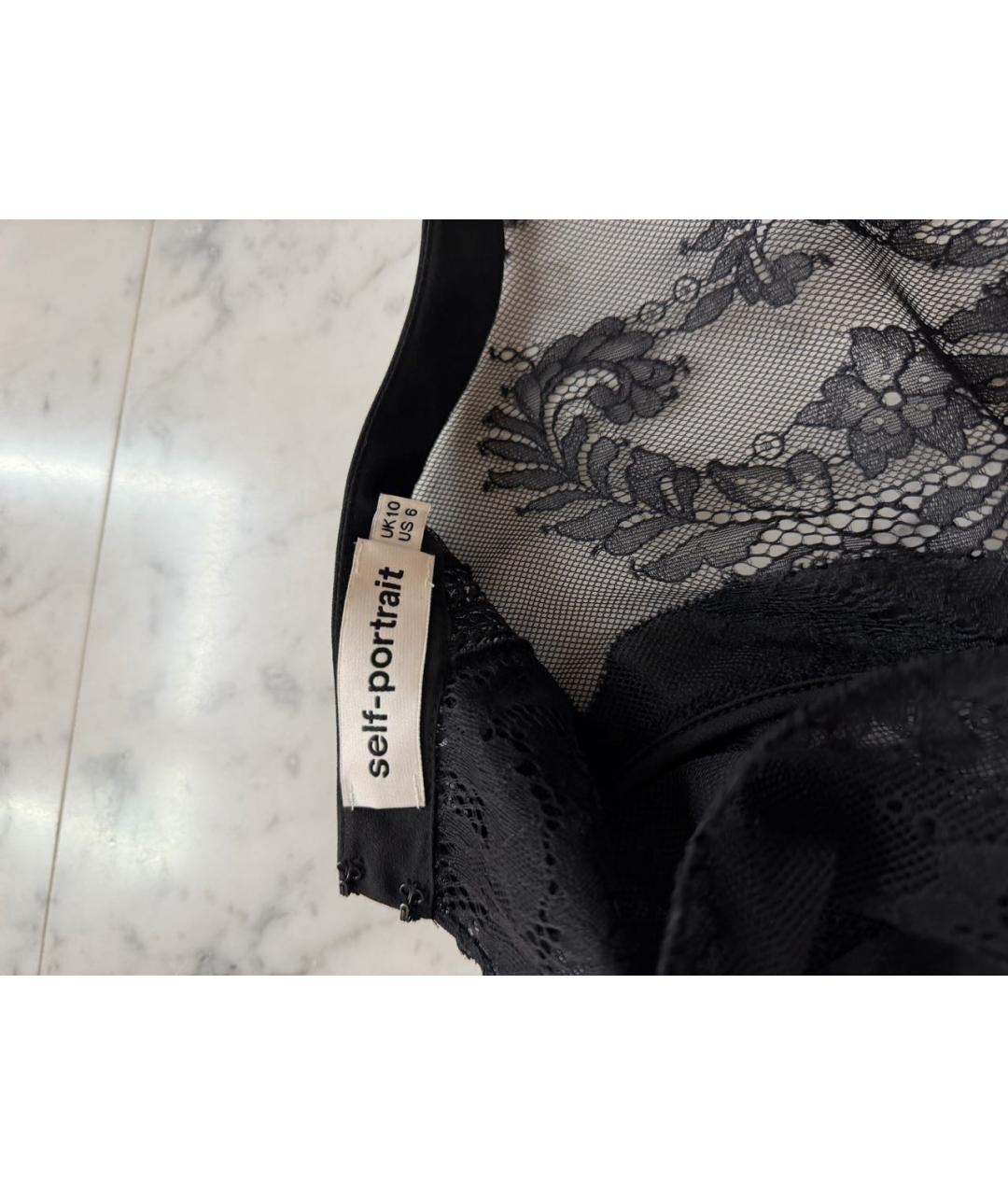 SELF-PORTRAIT Черное кружевное вечернее платье, фото 3