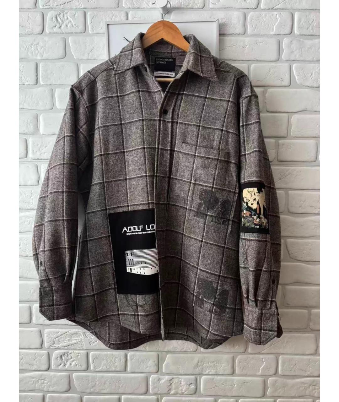 Enfants Riches Déprimés Серая шерстяная кэжуал рубашка, фото 7