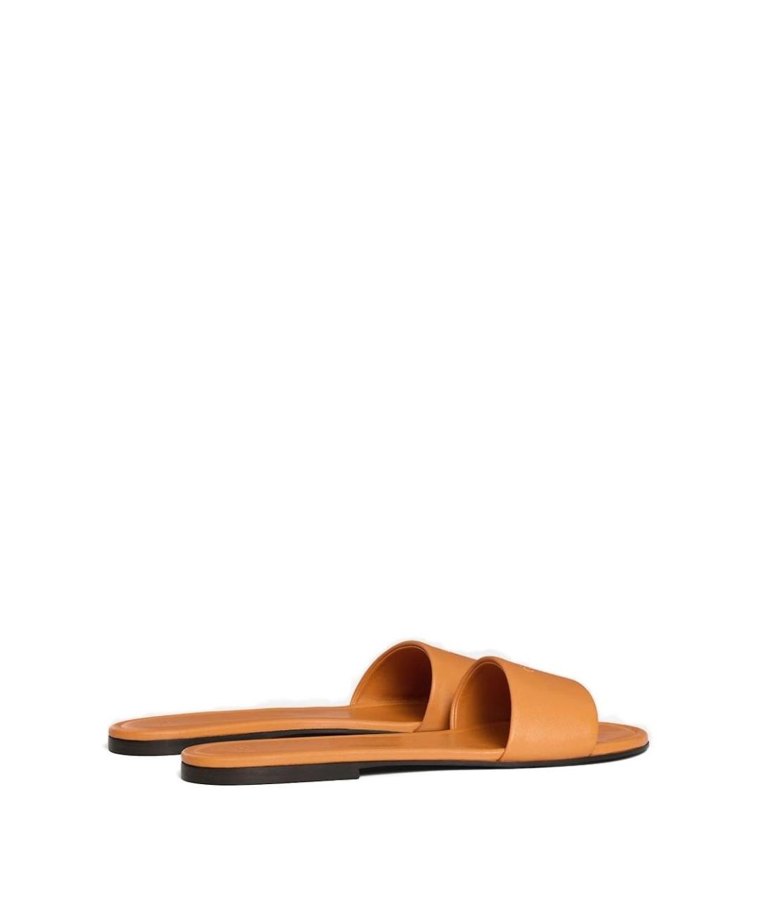 CELINE Коричневые кожаные шлепанцы, фото 3