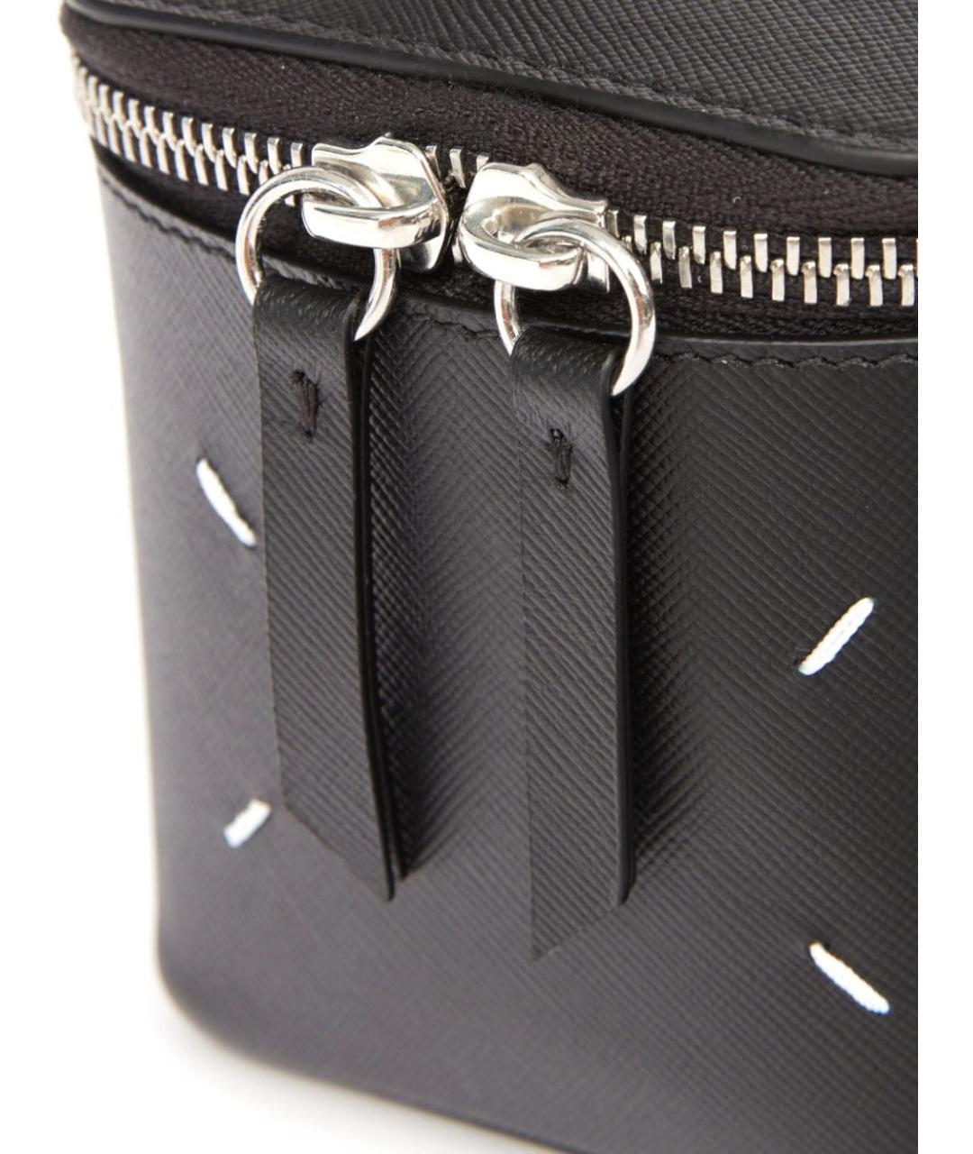 MAISON MARGIELA Черная кожаная сумка с короткими ручками, фото 7