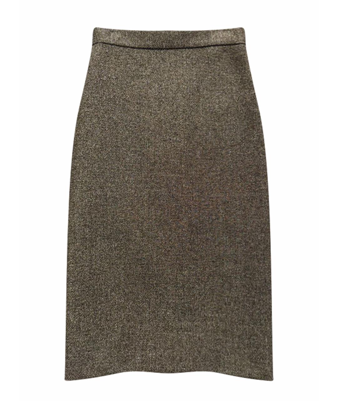 CHRISTIAN DIOR Золотая хлопковая юбка миди, фото 1