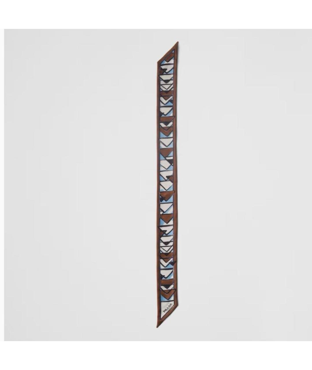 PRADA Коричневый кашемировый шарф, фото 3