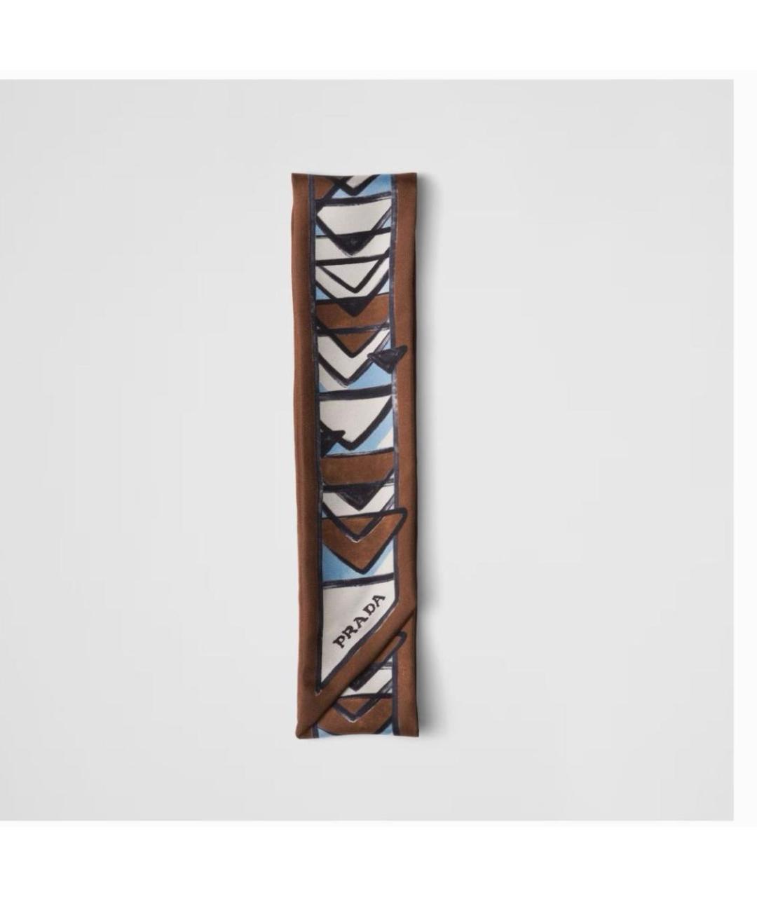 PRADA Коричневый кашемировый шарф, фото 4