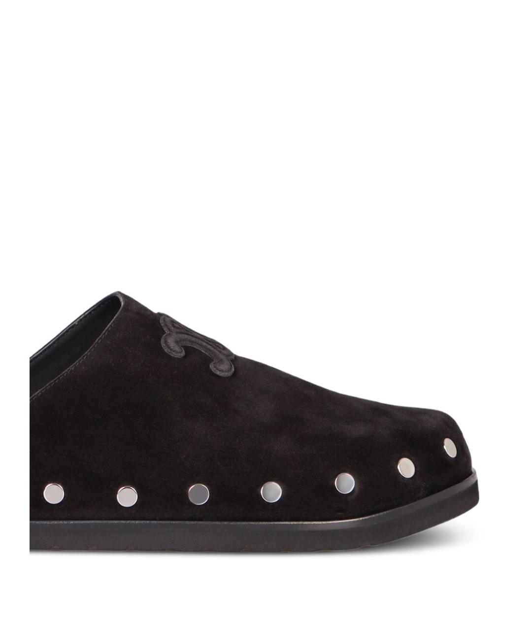 CELINE Черные замшевые шлепанцы, фото 4