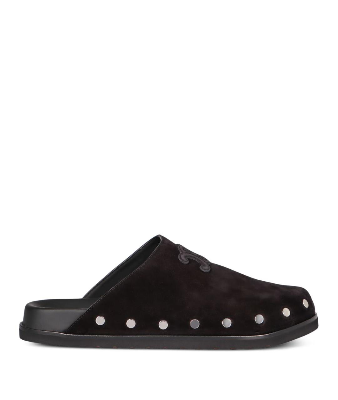 CELINE Черные замшевые шлепанцы, фото 1