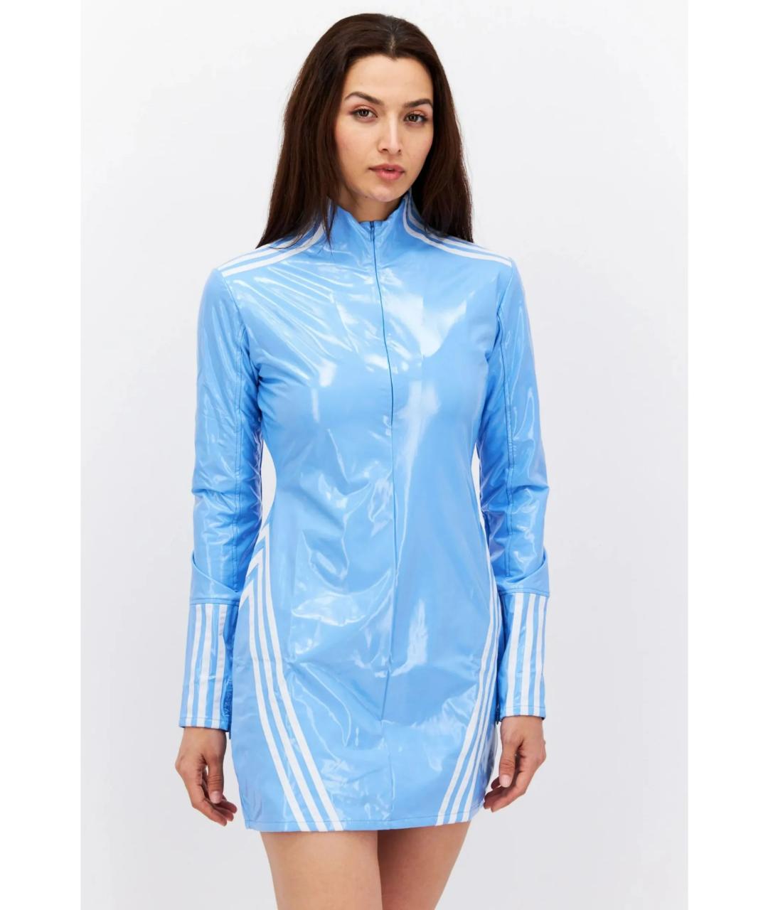 ADIDAS Голубое полиэстеровое повседневное платье, фото 5