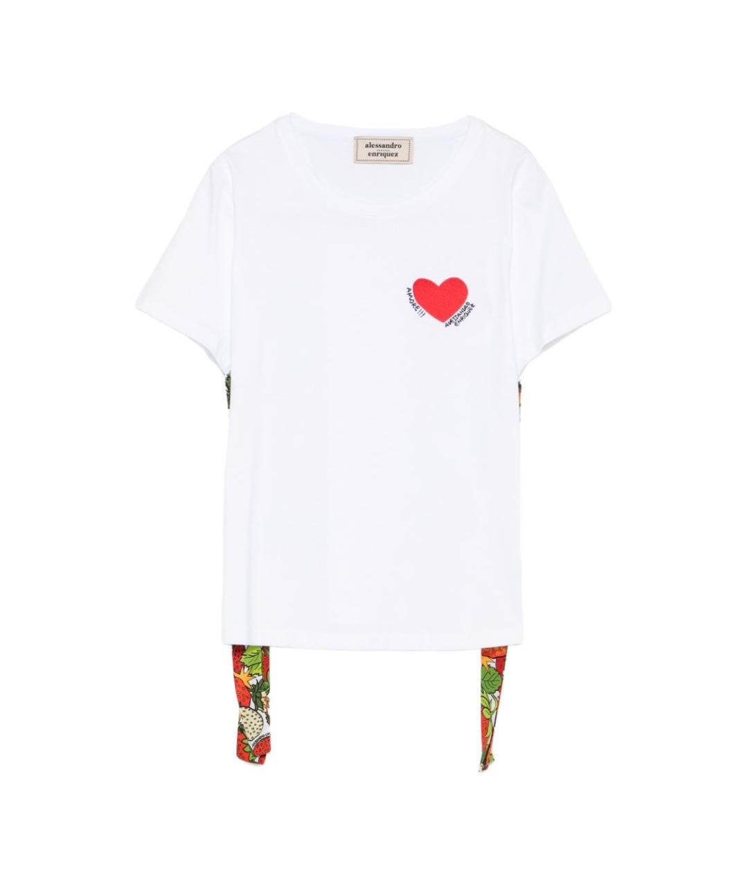 ALESSANDRO ENRIQUEZ Белая хлопковая футболка, фото 1