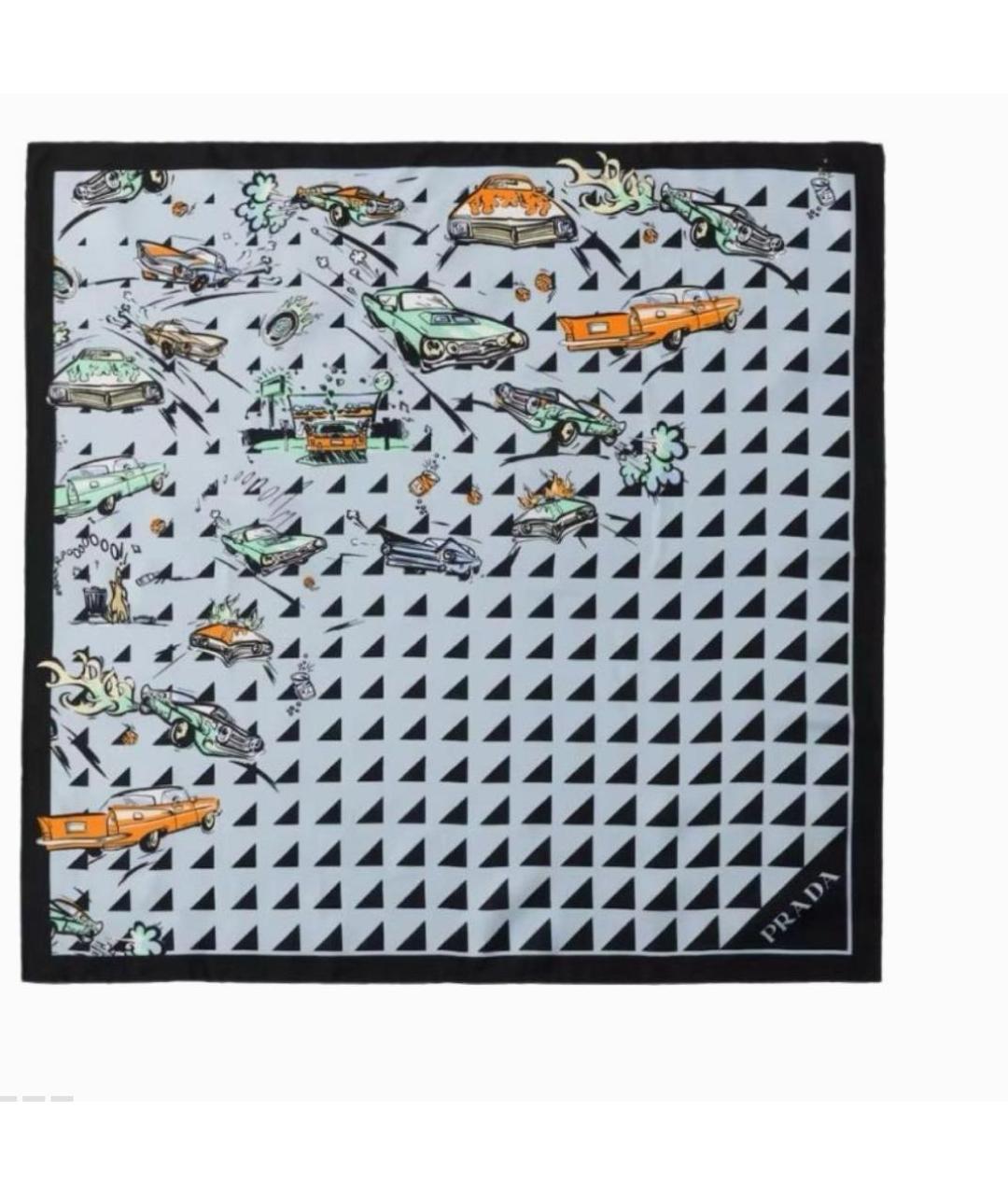 PRADA Голубой кашемировый шарф, фото 5