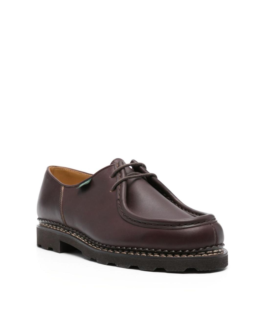 PARABOOT Коричневые кожаные низкие ботинки, фото 3