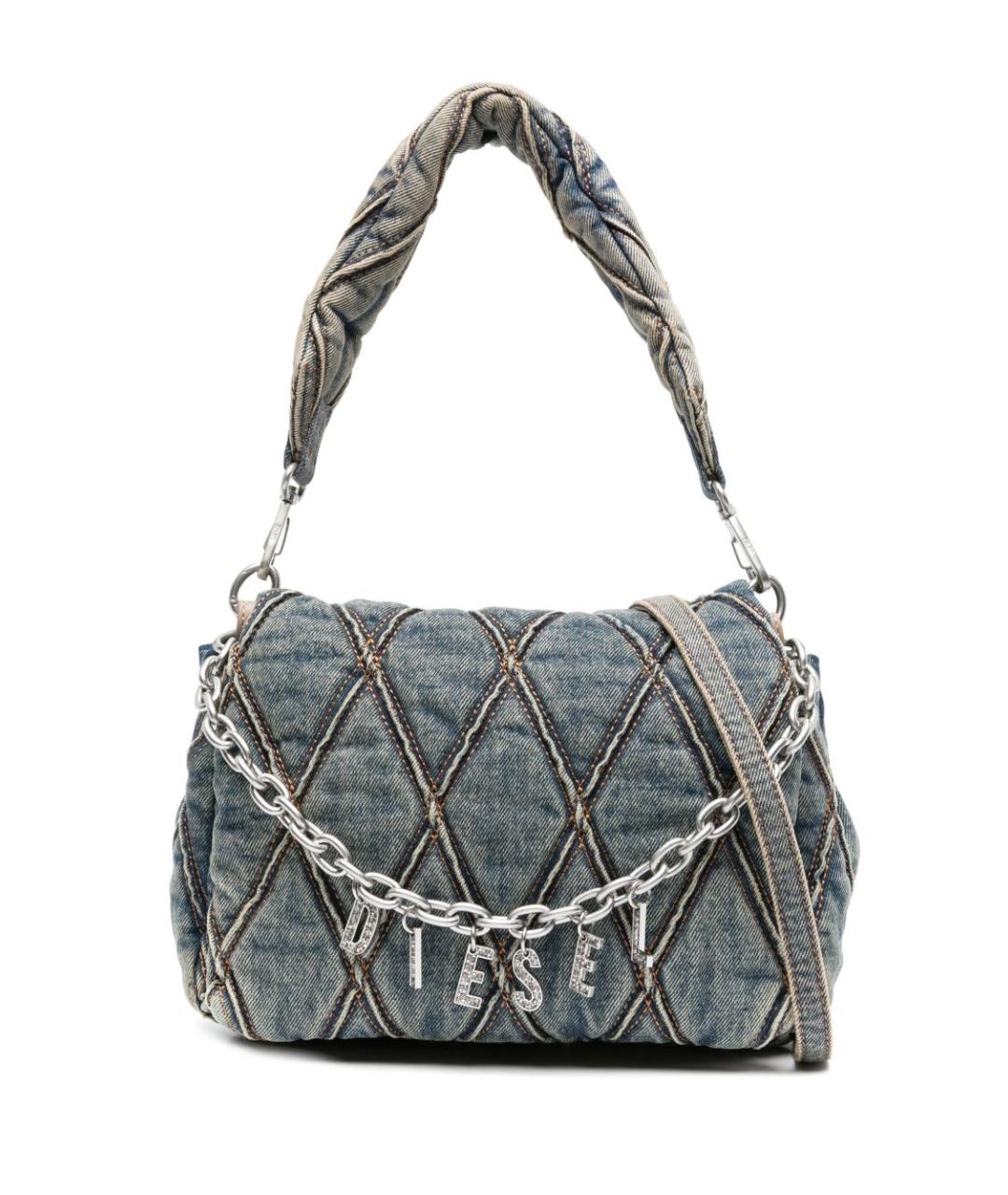 DIESEL Голубая тканевая сумка через плечо, фото 1