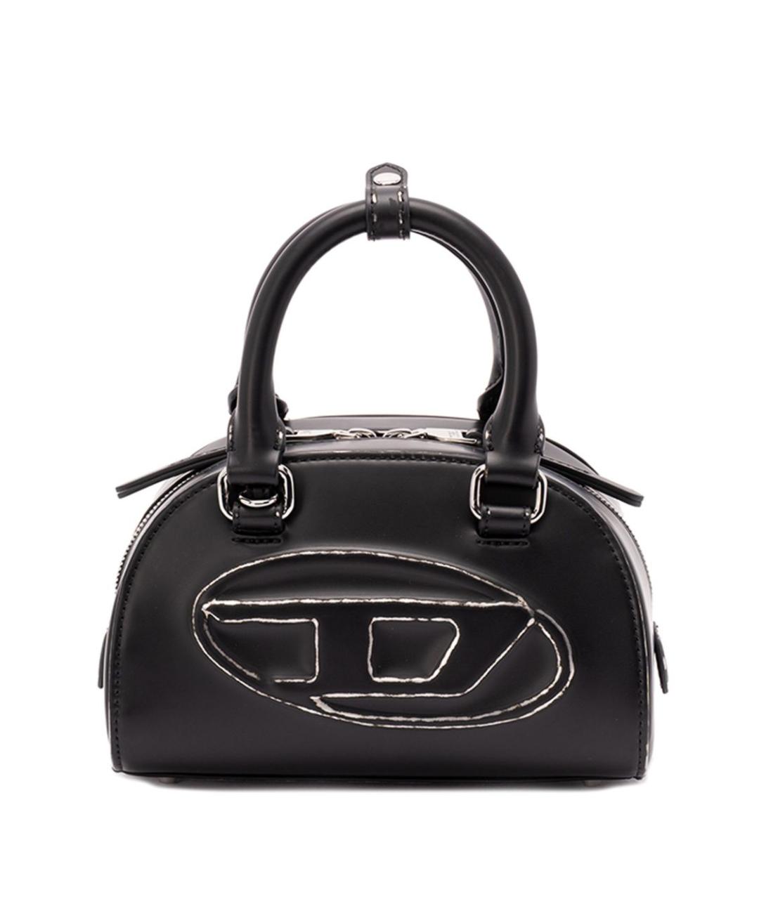 DIESEL Черная сумка с короткими ручками из искусственной кожи, фото 1