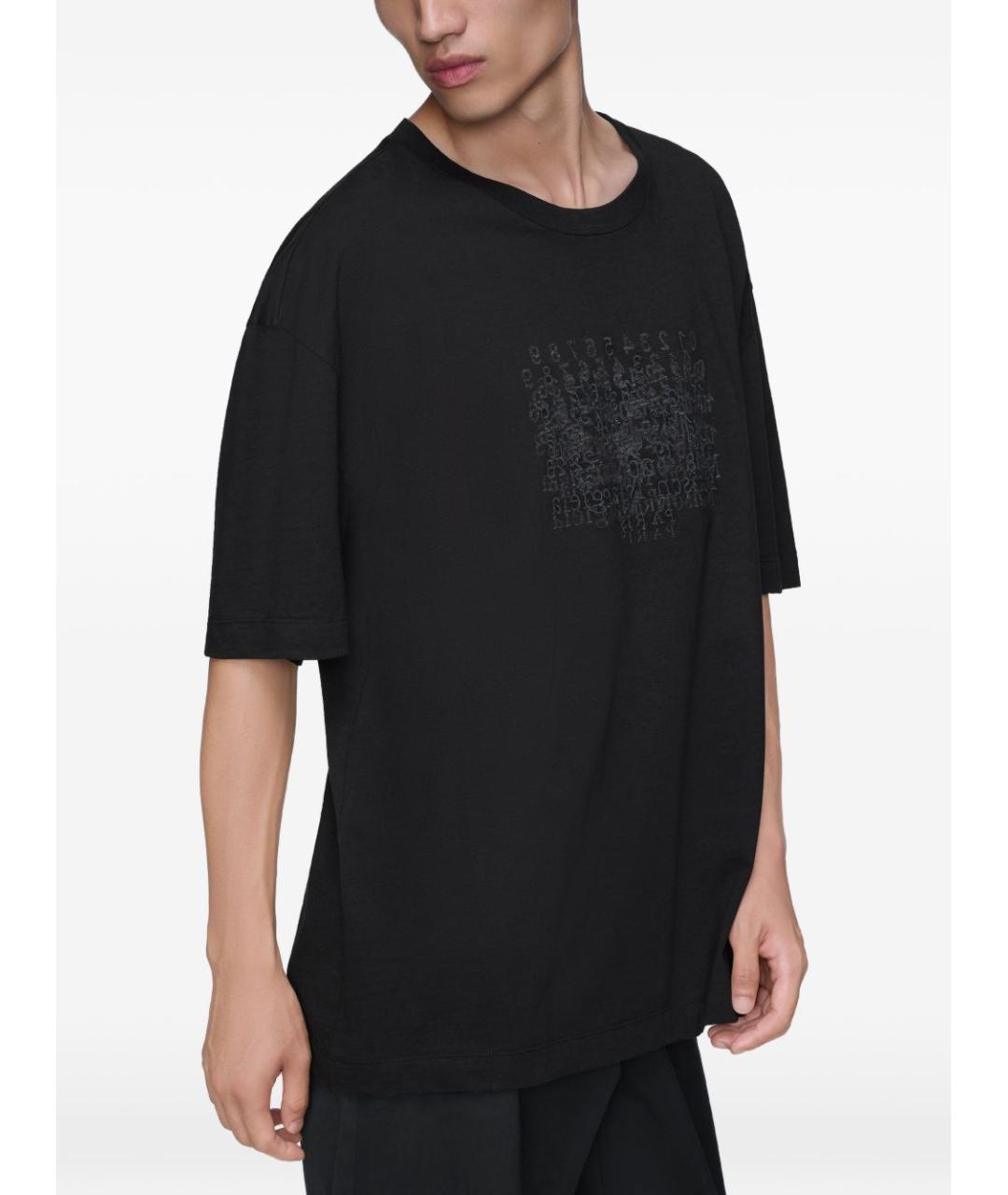 MAISON MARGIELA Черная хлопковая футболка, фото 4