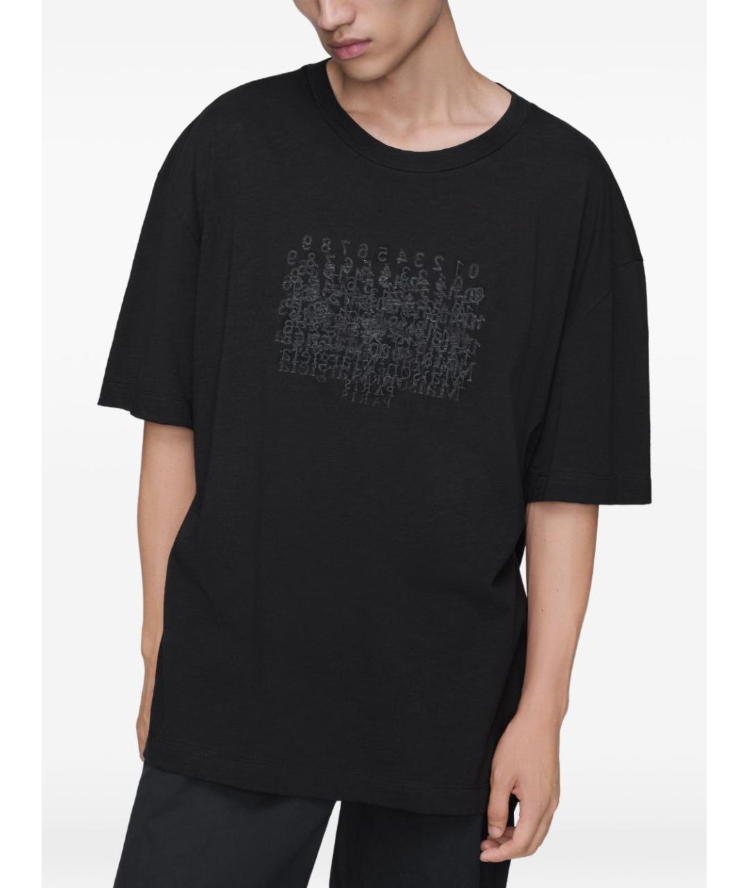 MAISON MARGIELA Черная хлопковая футболка, фото 2