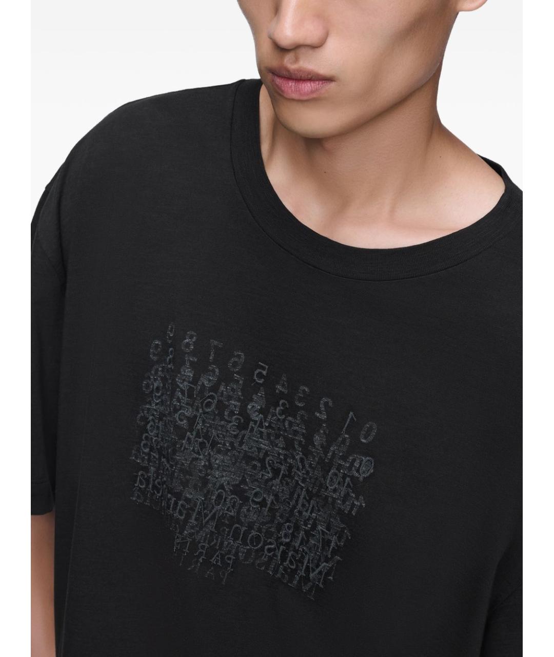 MAISON MARGIELA Черная хлопковая футболка, фото 3