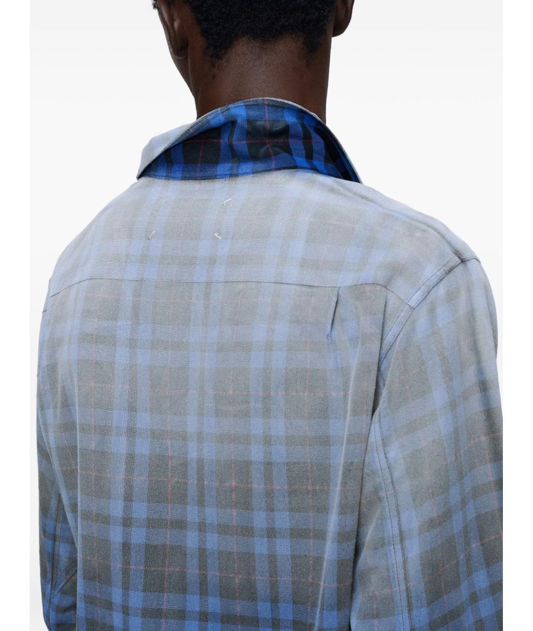 MAISON MARGIELA Синяя хлопковая кэжуал рубашка, фото 5