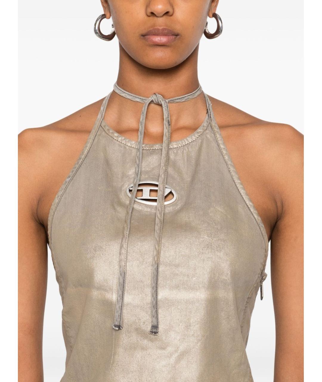 DIESEL Золотая майка, фото 3